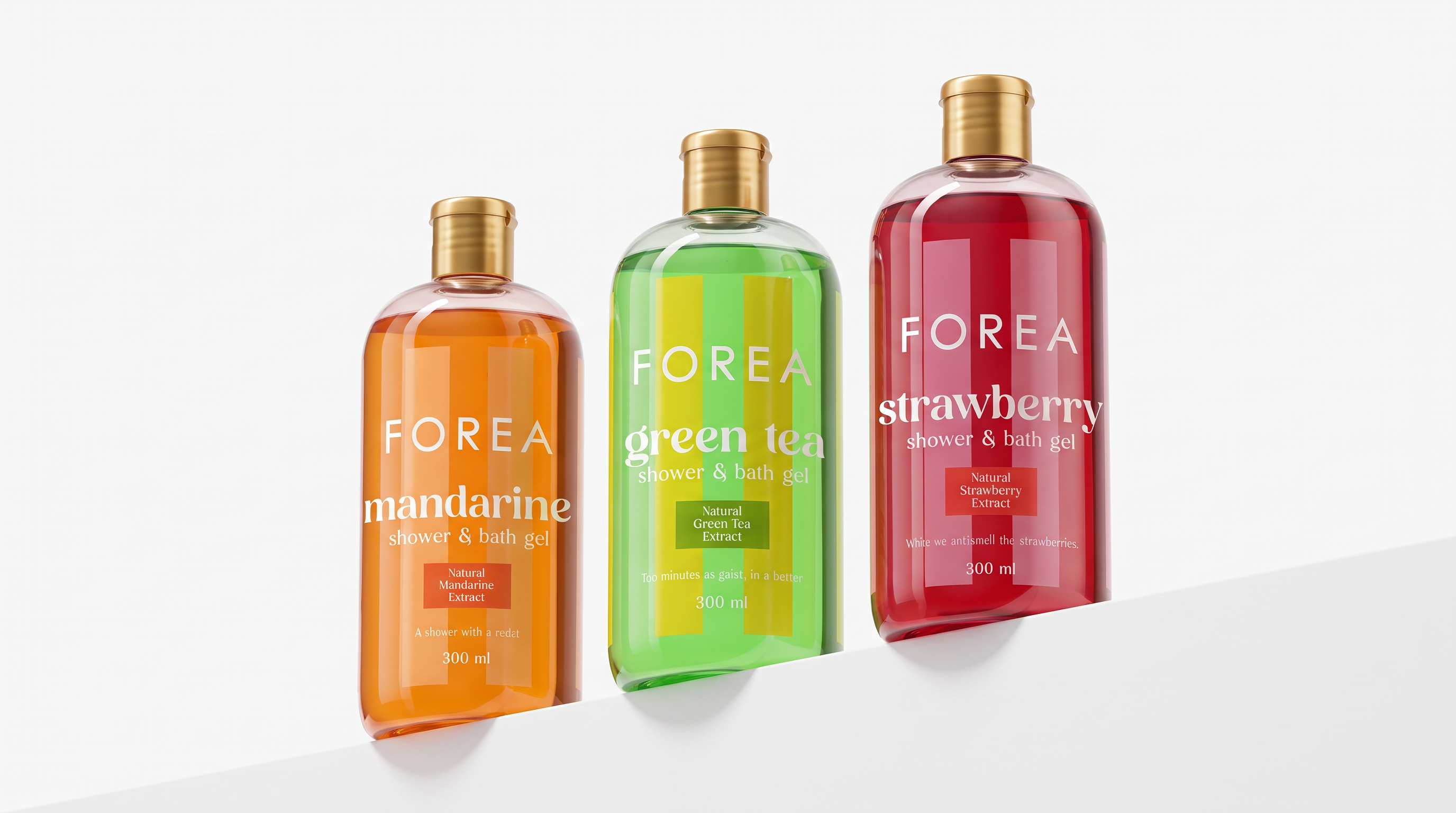 FOREA shower and bath gel range in three scents